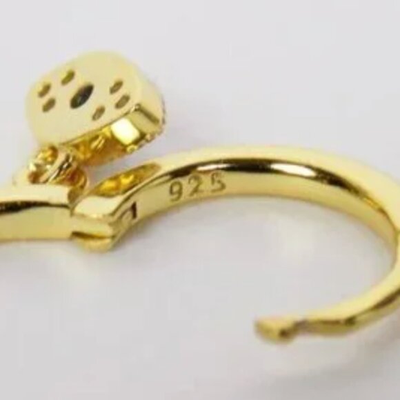 new in box! evil eye dainty delicate hoops huggies pave CZ - Picture 4 of 8